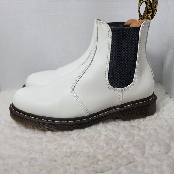 Dr. Martens 2976 YS Chelsea Boots White Smooth Leather Men’s Size 9 main image 5